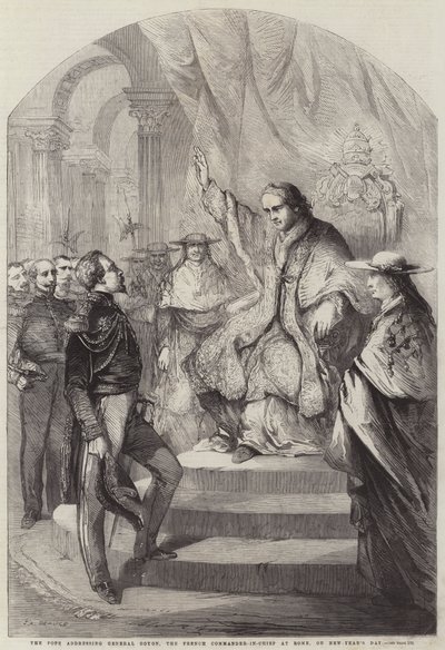 The Pope addressing General Goyon, the French Commander-in-Chief at Rome, on New-Year